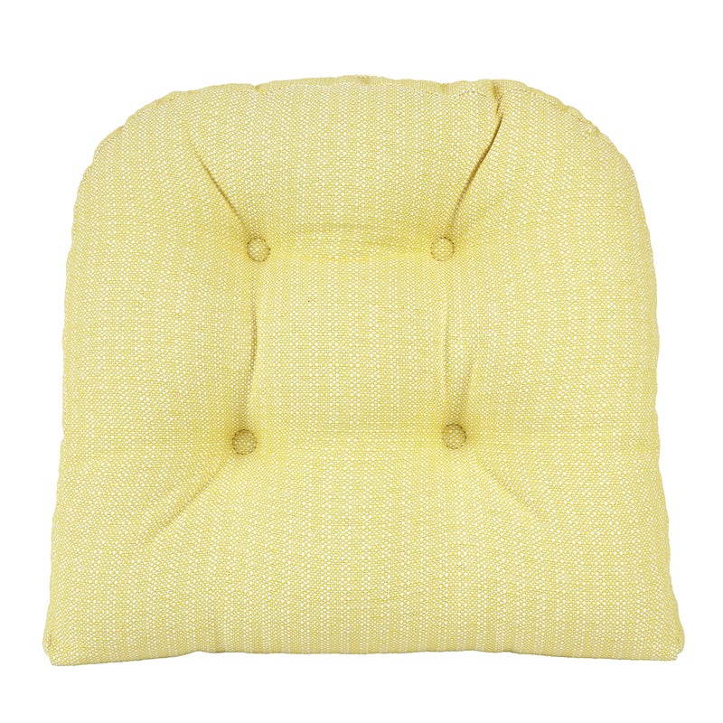 Klear Vu وسائد كراسي طعام غير قابلة للانزلاق من كليار فيو، مريحة ومناسبة للاستخدام في المطبخ أو المكتب، شكل U، وسادة مقعد مقاومة للانزلاق، 15x15 بوصة، 4 قطع (عبوة من 1)، أصفر سادة - Image 3